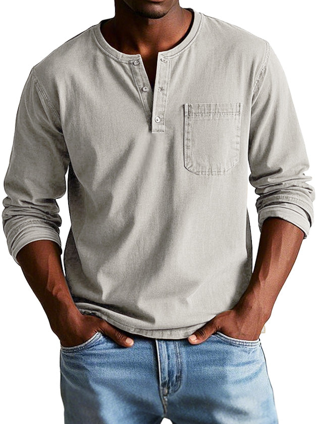 Vintage Distressed Henley Shirt