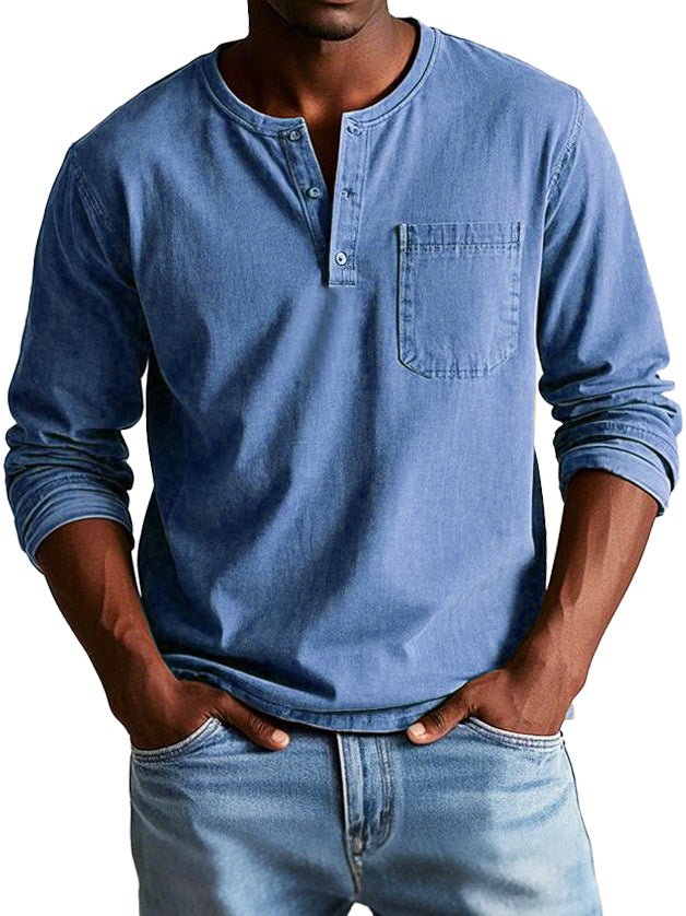Vintage Distressed Henley Shirt