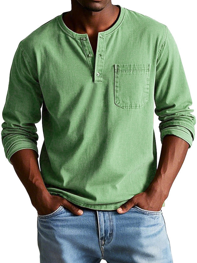 Vintage Distressed Henley Shirt