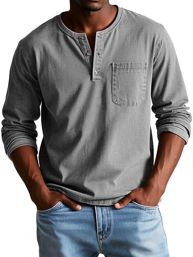 Vintage Distressed Henley Shirt