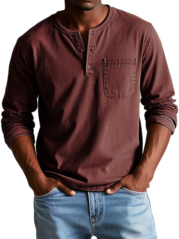 Vintage Distressed Henley Shirt
