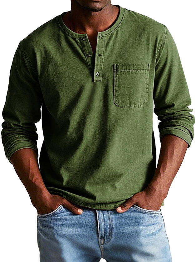 Vintage Distressed Henley Shirt