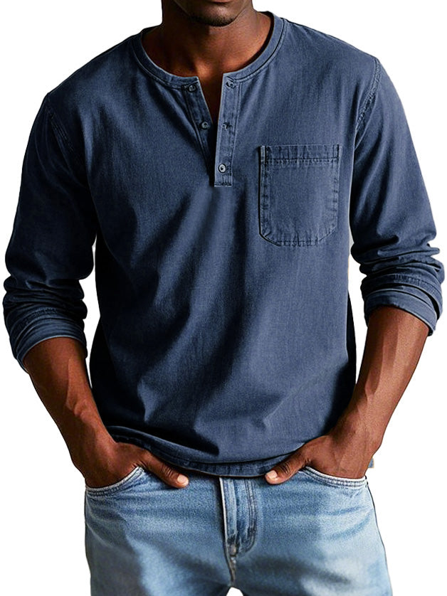 Vintage Distressed Henley Shirt