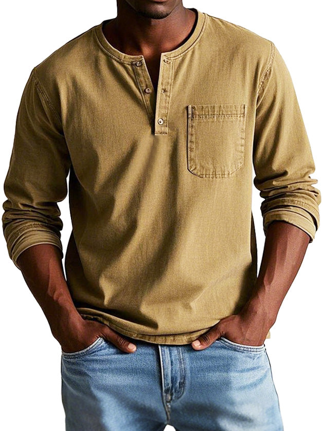 Vintage Distressed Henley Shirt