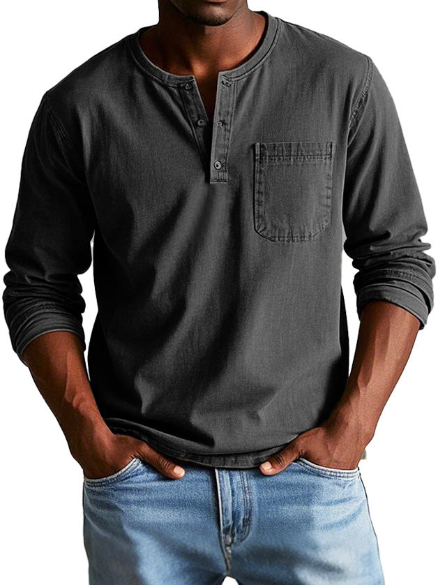Vintage Distressed Henley Shirt