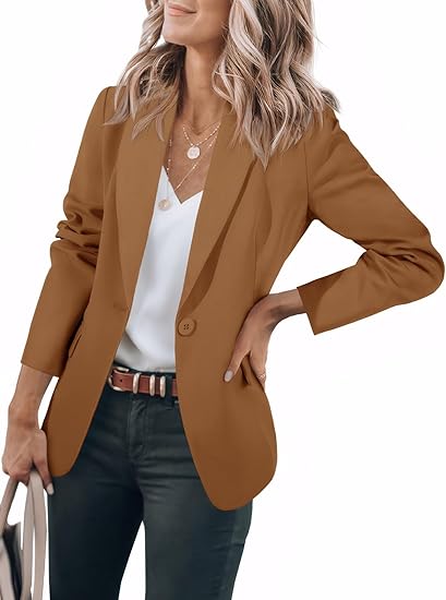 Womens Casual Blazers Open Front Long Sleeve Work Office Suit Jackets Blazer